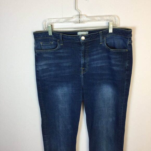 JEN 7 by 7 For All Mankind Jeans Sz 16 Womans Slim Straight High Rise Blue Denim - Picture 12 of 16